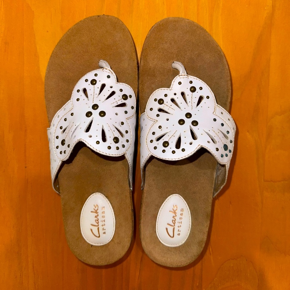 Clarks Artisan White Sandals